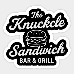 The Knuckle Sandwich Bar & Grill Funny Tough Guy Diner Sticker